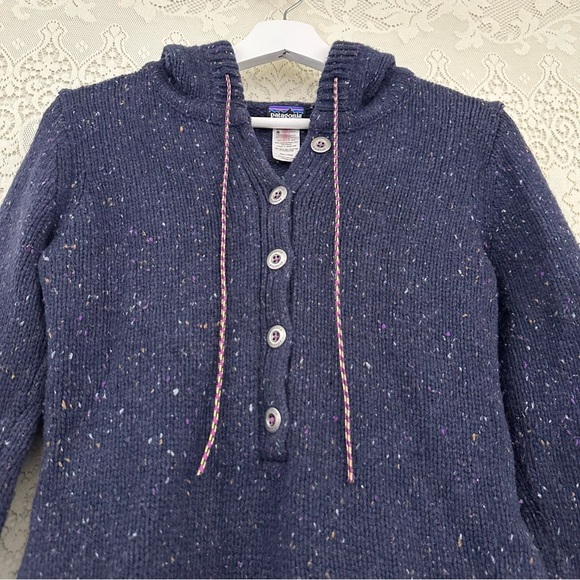 Patagonia Ranchito Hoodie sweater Navy Blue Wool Blend Knit - Picture 3 of 10